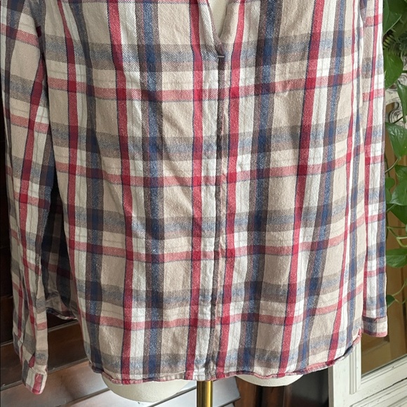 Xirena Plaid Ruffle Collar Women’s Top Cotton Medium - Picture 3 of 9